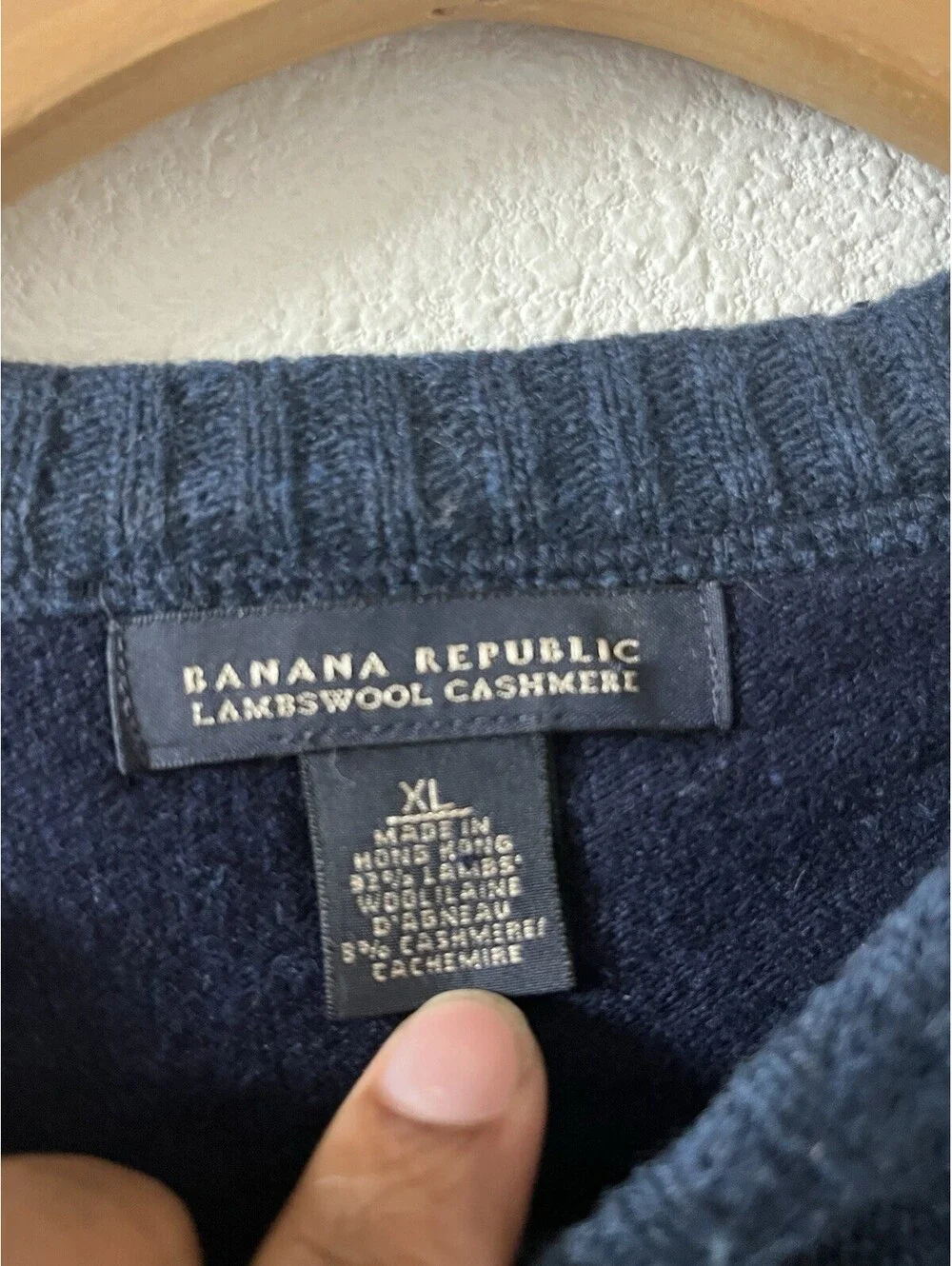 Banana Republic Cashmere Lambswool Navy Crewneck Sweater XL⁠